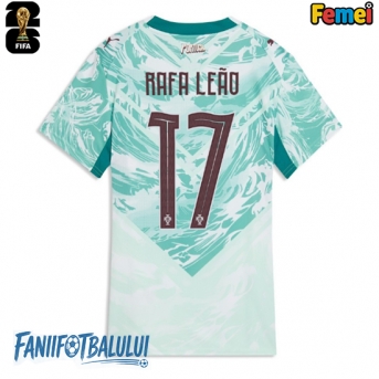 Portugalia Rafael Leao #17 Echipament de Fotbal Replică Mondial 2026 Femei Deplasare